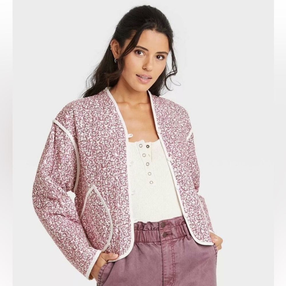 Universal Thread Pink Maroon Purple Quilted Jacket size M